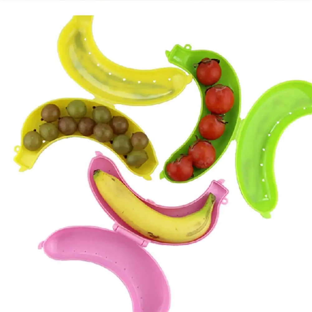 Travel Banana Flexible Keep Fresh Plastic Picnic Fruit Banana Storage Case Kitchen Tools