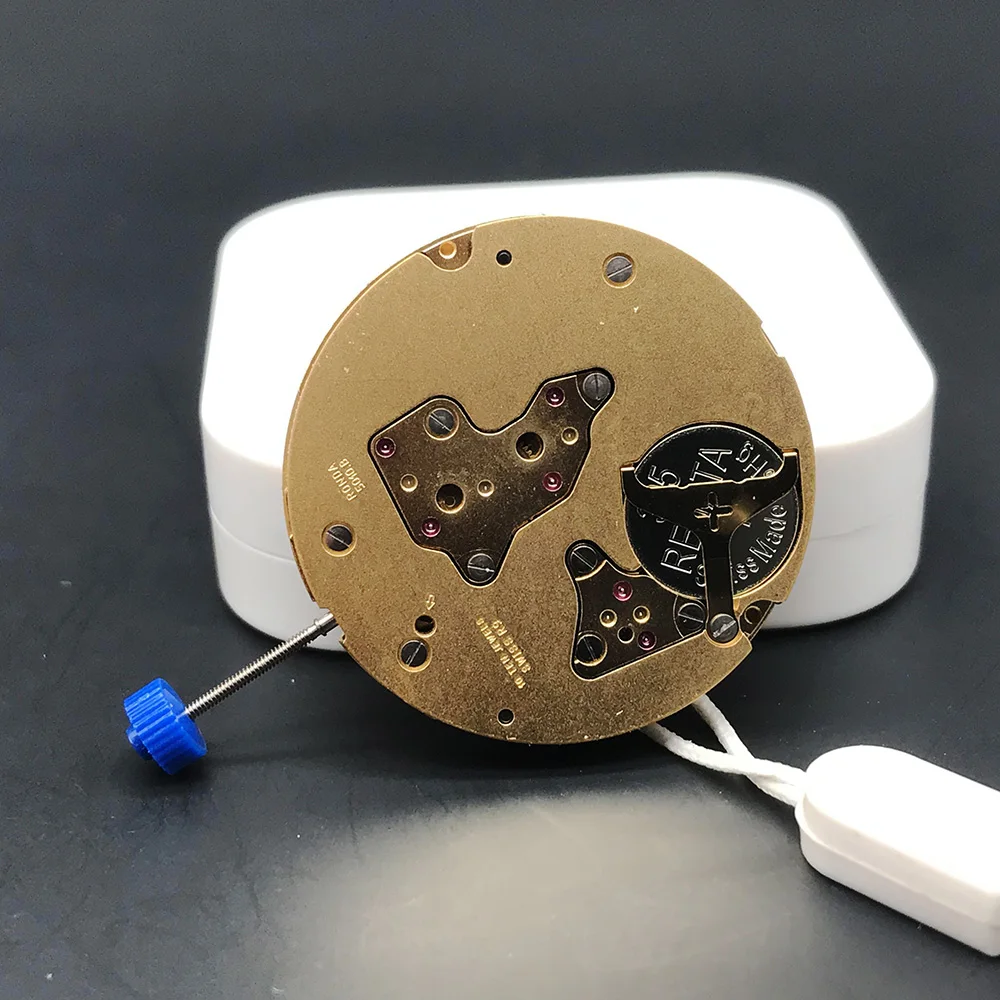 SW Ronda 5010B 10 Jewels Quartz Watch Golden Movement Date-just Stem White Single Date Clock Parts Replacement