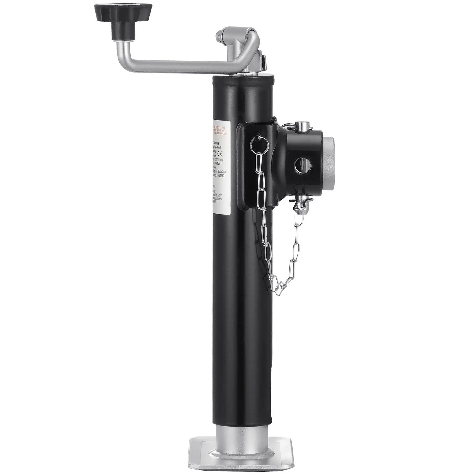 

High Strength 2000lb Trailer Jack 10in Stroke Pipe Mount Weld-On Type Galvanized Steel Swivel Head Adjustable