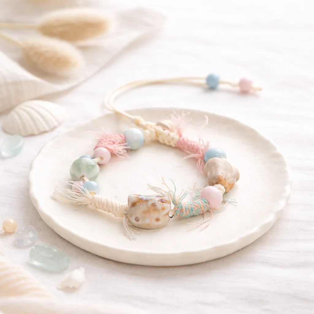 Niedliches Katzen-Keramik-Armband Handgefertigt Verstellbares Wachsschnur-Baumwollseil Zierlicher Schmuck für Mädchen Tägliches Tragen Geschenk S03-273