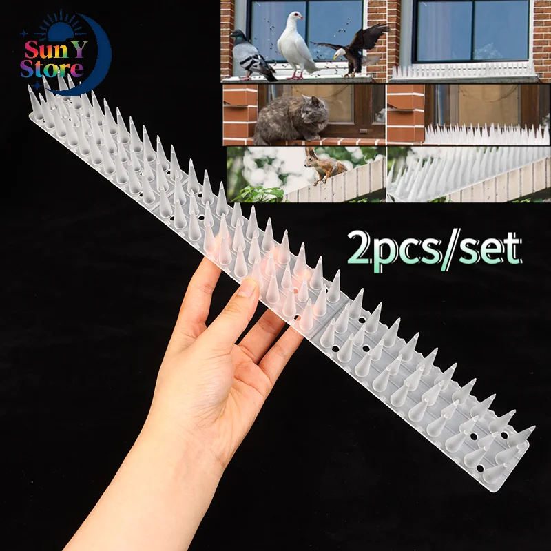 2pcs DIY Accessories Repeller Cat Plastic Bird Repellent Anti Pigeon Anti-bird Squirrel Garden Fences Control Transparent Spikes