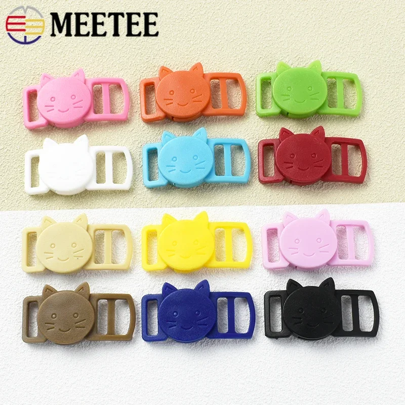 20-100pc 10mm cabeça de gato plástico fivela de liberação lateral segurança breakaway fecho pet colar mochila gancho ajustável paracord acessório