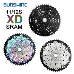 SUNSHINE 11/12 Speed XD Cassette Ultralight Rainbow Freewheel CNC Sprocket Mountain Bike Cassette for Shimano SRAM XD