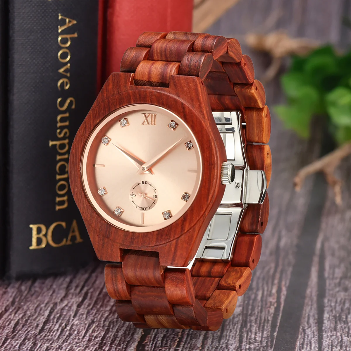 Women's Wooden Watches Fashion Quartz Wristwatches Wedding Day Anniversary Gifts for Wife Girlfriend  Engraved Wood Wacth Box