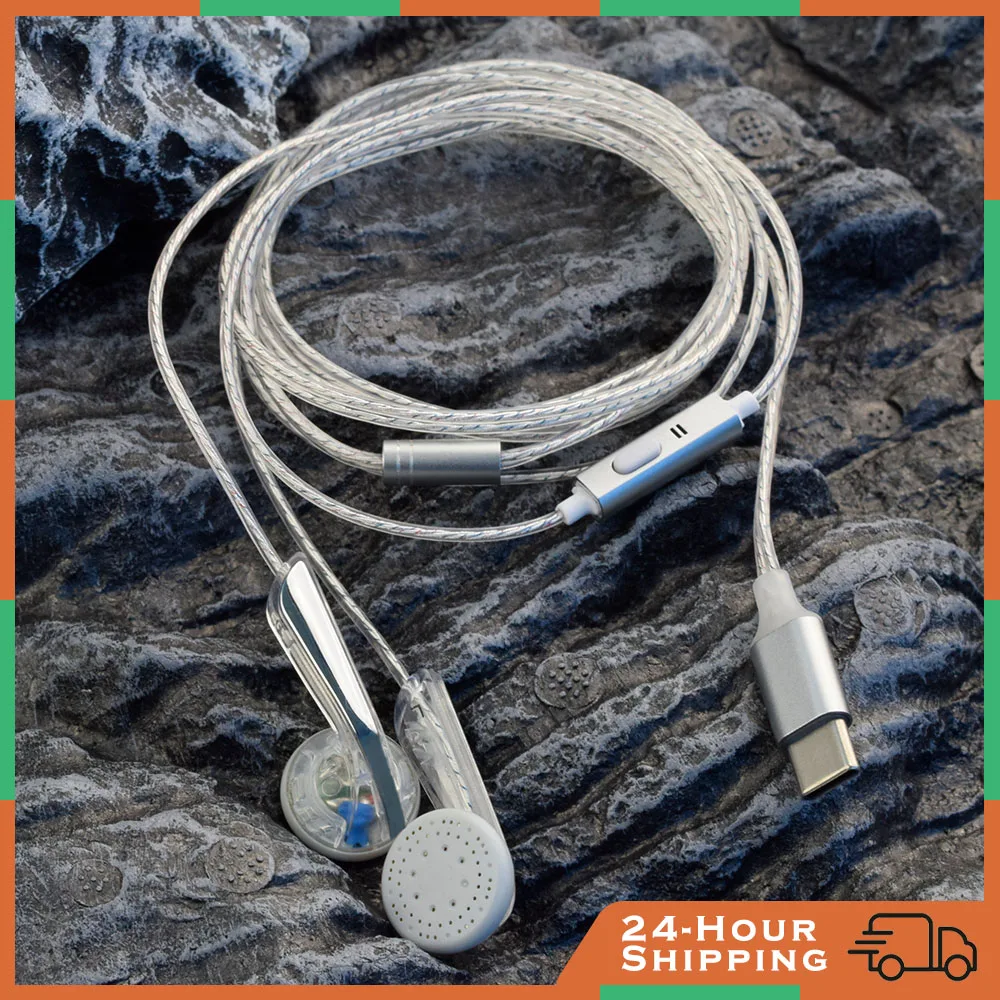 

QIGOM HIFI Headset Flathead DT100, 15.4MM Dynamic, 116dB 30ohms, With Microphone, 3.5MM / TypeC Jack, Vocal Wired Earphones