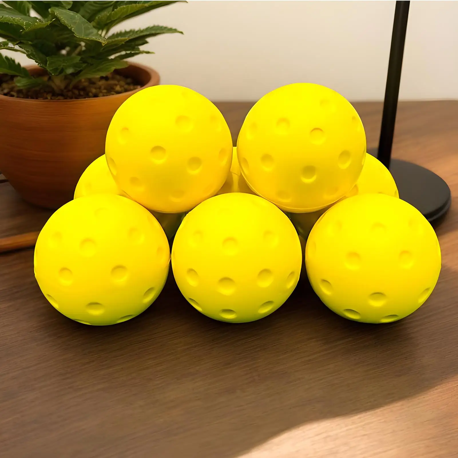 Quiet Foam Pickleballs for Indoor or Outdoor Practice Pickleball Balls with Exact Real Ball Bounce Green & Yellow Color