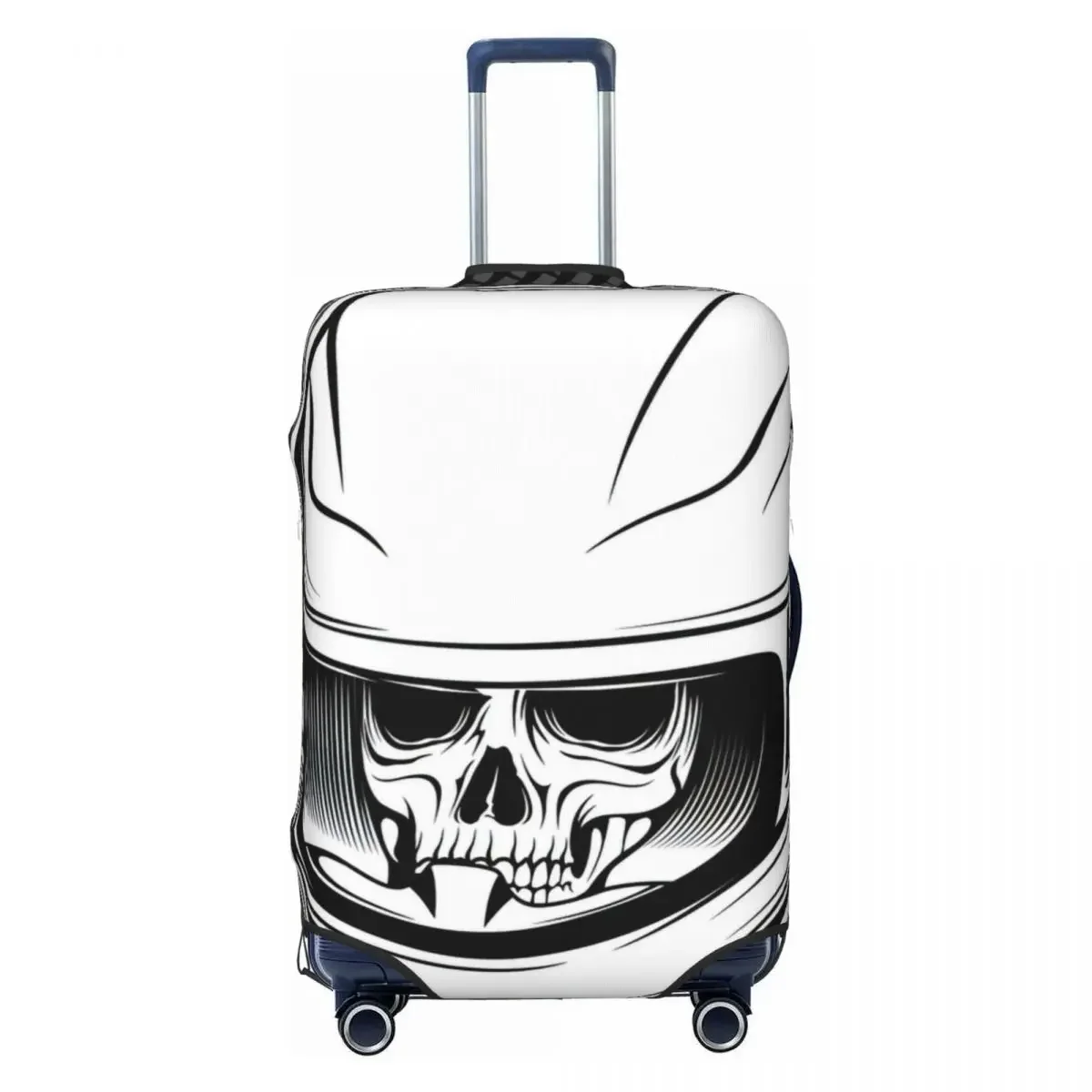 Skull Helmet Hand Drawing Vector Print Luggage Protective Dust Covers Elastic Waterproof 18-32inch Suitcase Cover Travel