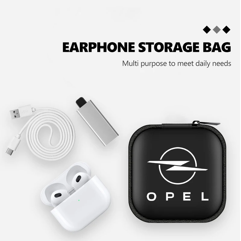 Car Earphone Key Case Men Ladies Key Storage Bag Auto Accessories For Opel OPC Astra J H G K Insignia Corsa D B E Mokka Vectra B view 4