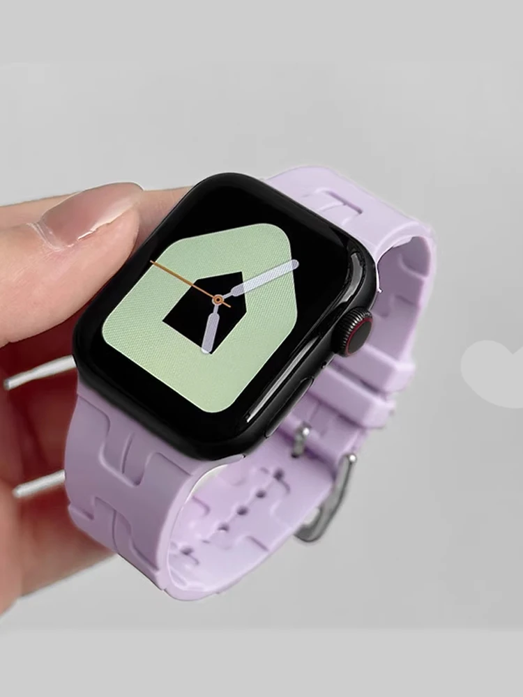 Silicone Band For Apple Watch Strap 49mm 46mm 45mm 44mm 42mm Kilim Single Tour bracelet iwatch series ultra 3 11 10 9 se 6 7 8