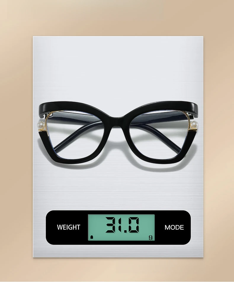 Hochwertige Anti-Blaulicht-Lesebrille für Damen, Perlenbrille, Cat-Eye-Stil, modische Presbyopie-Brille für Frauen – Detail 4