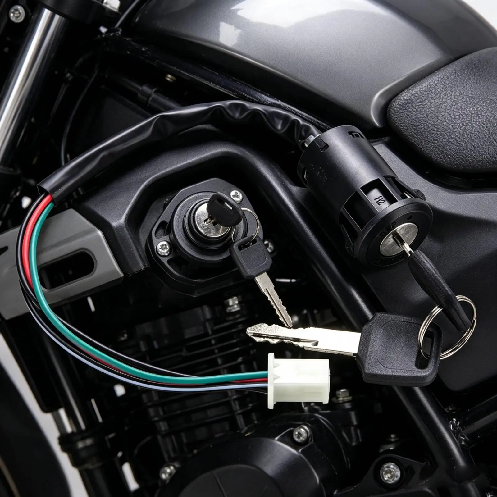 Vehicle Key Switch Secure Ignition Lock Set with Key Round Control Port and Harness Plug for ATV 50 to 250cc