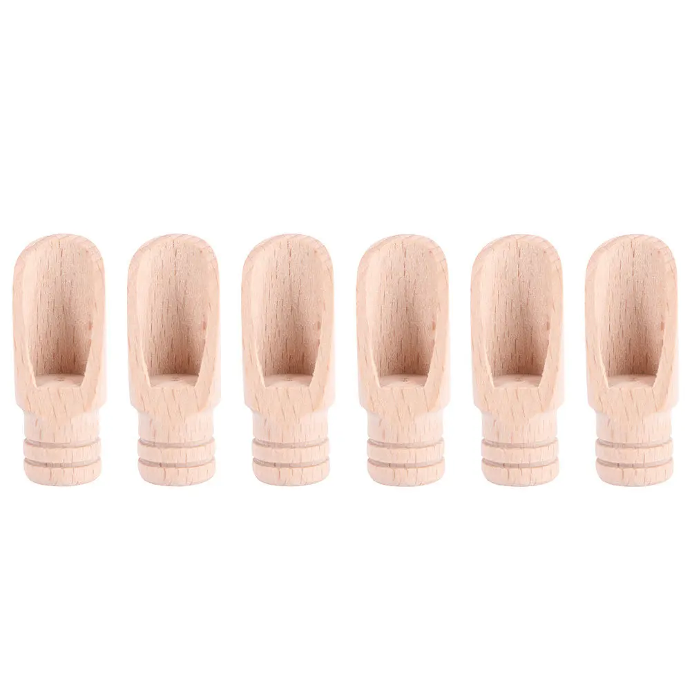 

6Pcs Mini Wooden Tea Spoons Fine Workmanship Multi-Function Salt Scoops Convenient Household Spice Scoop Tea Accessory Salt