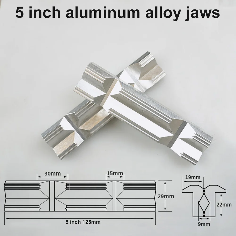 1pair CNC Milling Steel Vise Hard Jaw Fixture V-Type Jaw Aluminum Alloy 4\