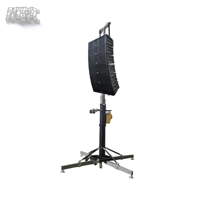Heavy Duty  Black Steel Adjustable Lights Tower Stand for Speaker Lights