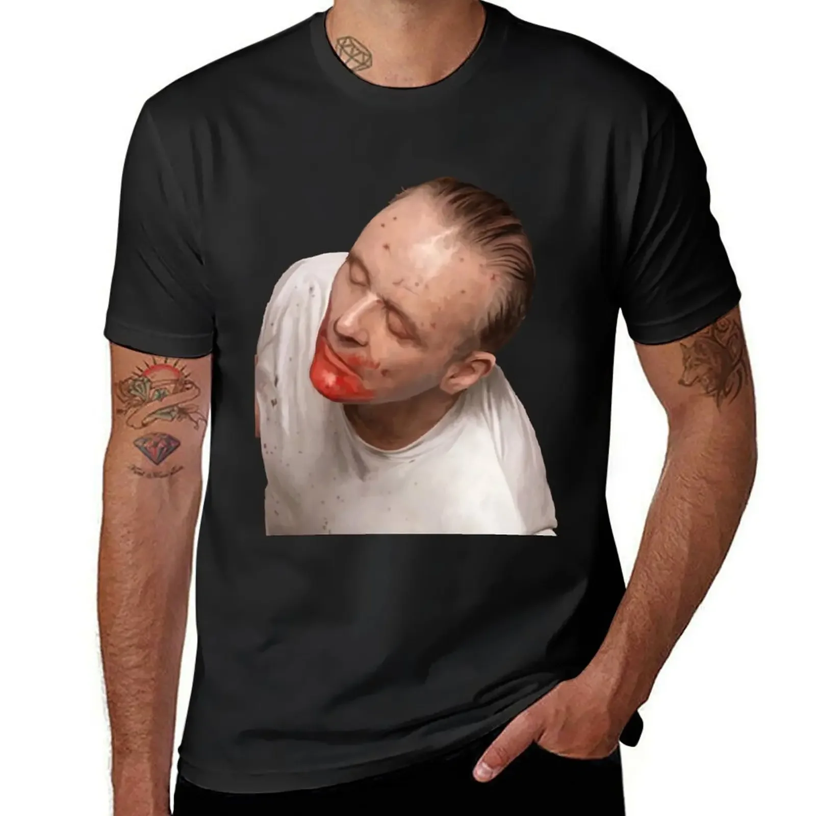 Hannibal Lecter T-Shirt funny gifts gifts for boyfriend funny meme t-shirts graphic t shirts mens t shirts top quality