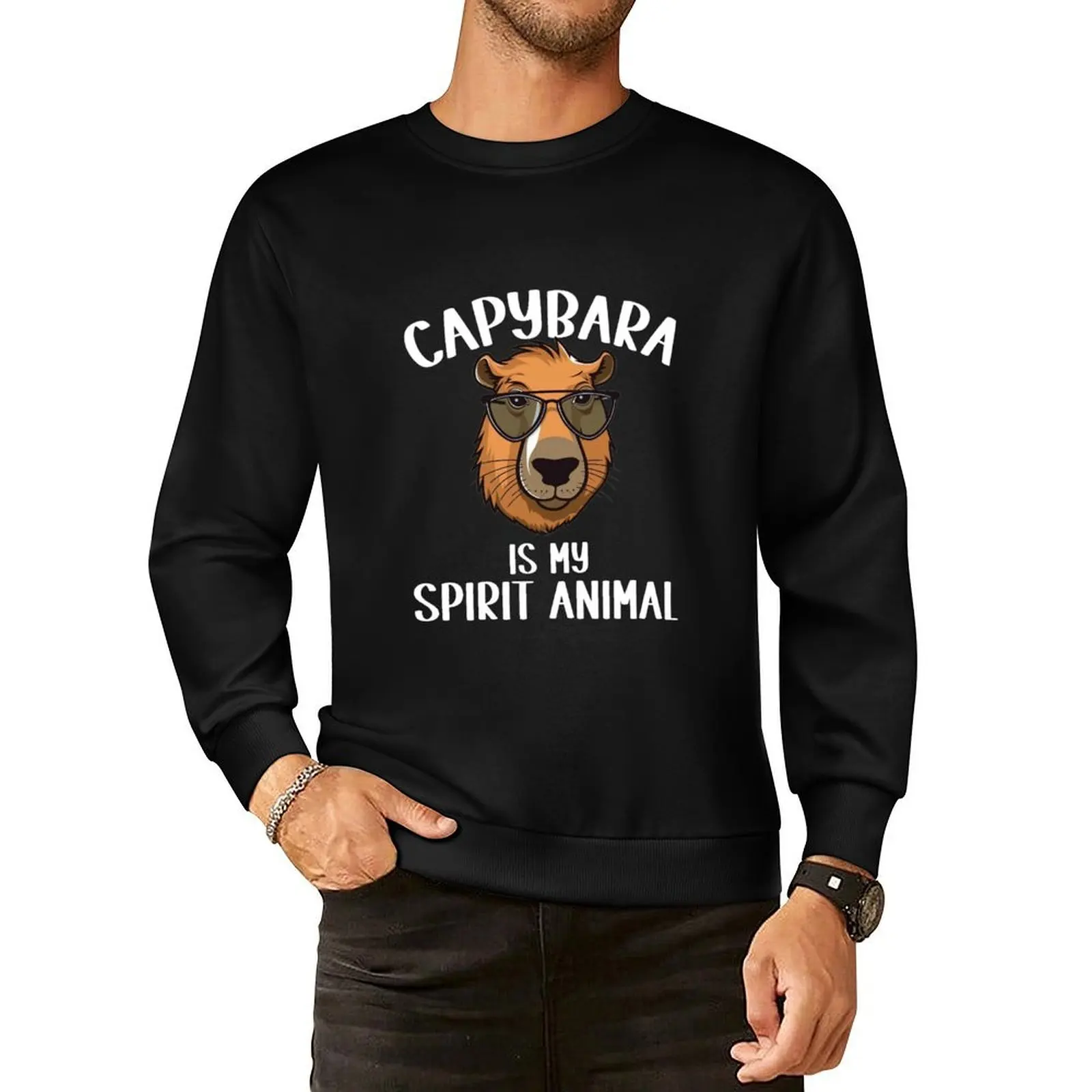 

Capybara Is My Spirit Animal Pullover Hoodie japanese style men clothes clothes for men sports sweatshirt man