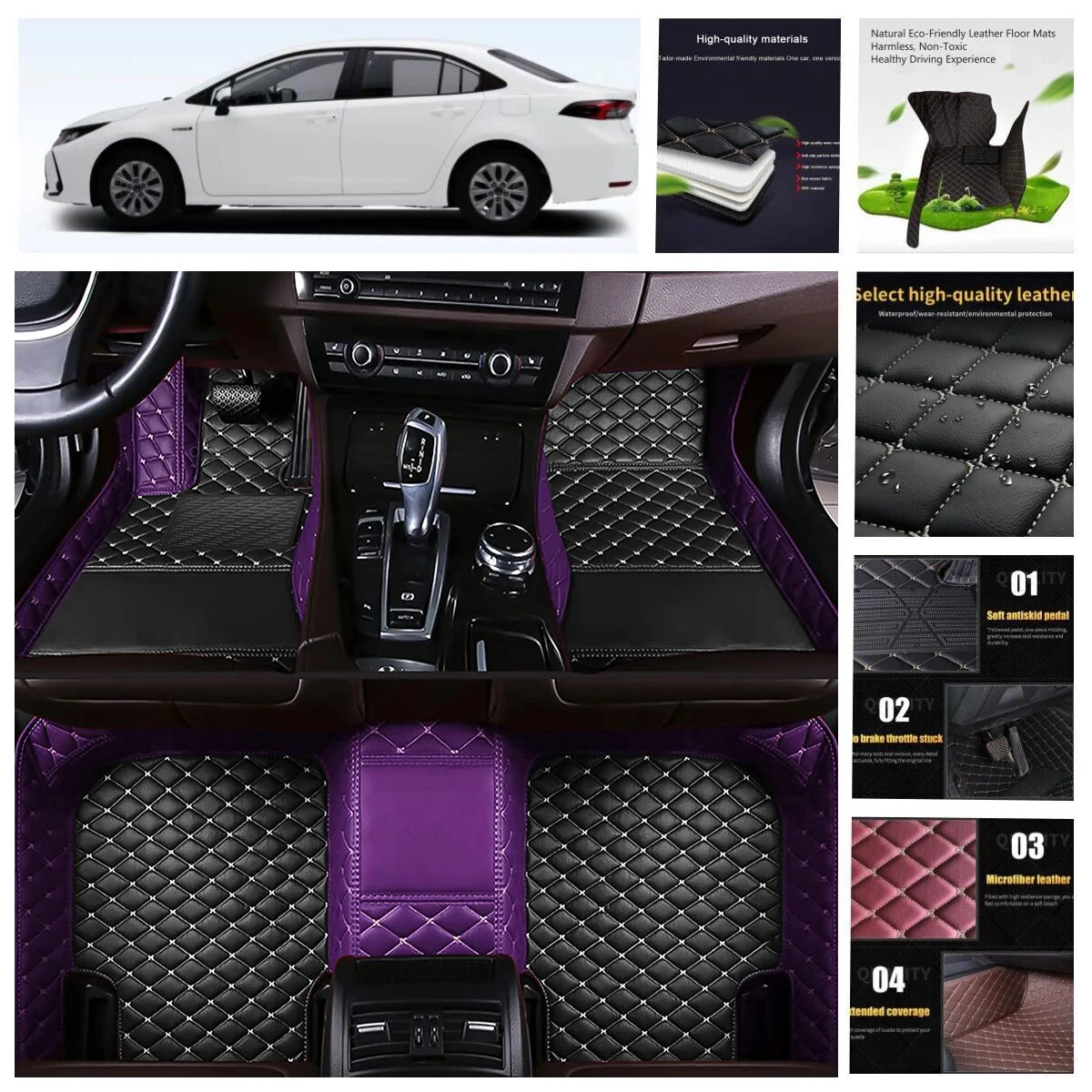 ثلاثية الأبعاد بو الجلود مقاوم للماء الحصير سيارة مخصصة لسيارات BMW 4 كوبيه F32 G22 2013-2024 2 أبواب السيارات السجاد القدم Coche بطانات