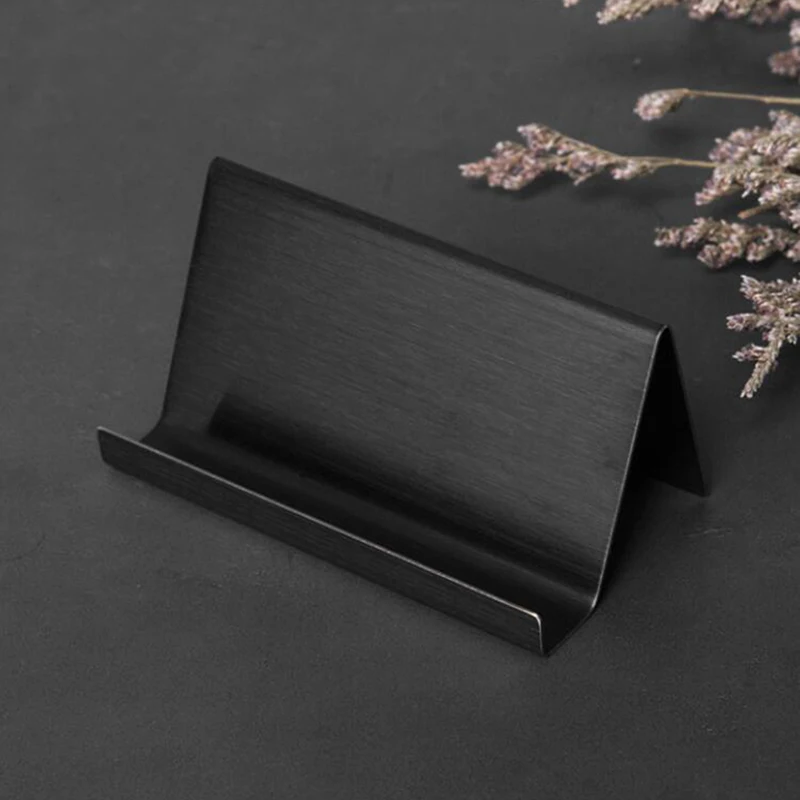 1Pc Creative Rvs Visitekaarthouder Display Plank Multi-purpose Naam Card Case Mobiele Telefoon Tablet Houders stand