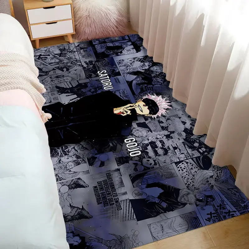 Jujutsu Kaisen Satoru Gojo Yuji Itadori Fushiguro Megumi Carpet Anime Peripheral Cartoon Bedroom Toilet Floor Mat Two Dimensions