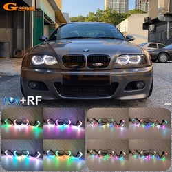 For BMW E46 Coupe Cabrio Convertible M3 Ultra Bright Concept Iconic Style Dynamic Multi Color RGB LED Angel Eyes Kit Halo Rings