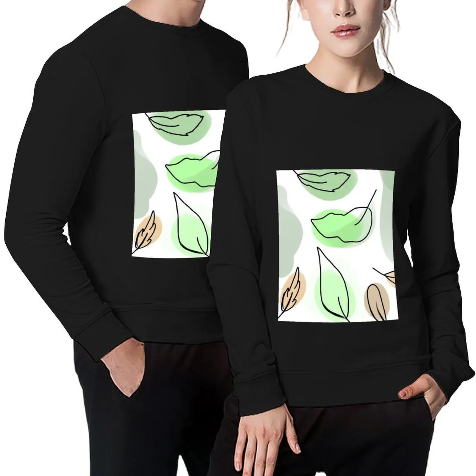 drawing of leaves Pullover autumn jacket men men's sweat-shirt set winter clothes korean autumn clothes autumn sweatshirt