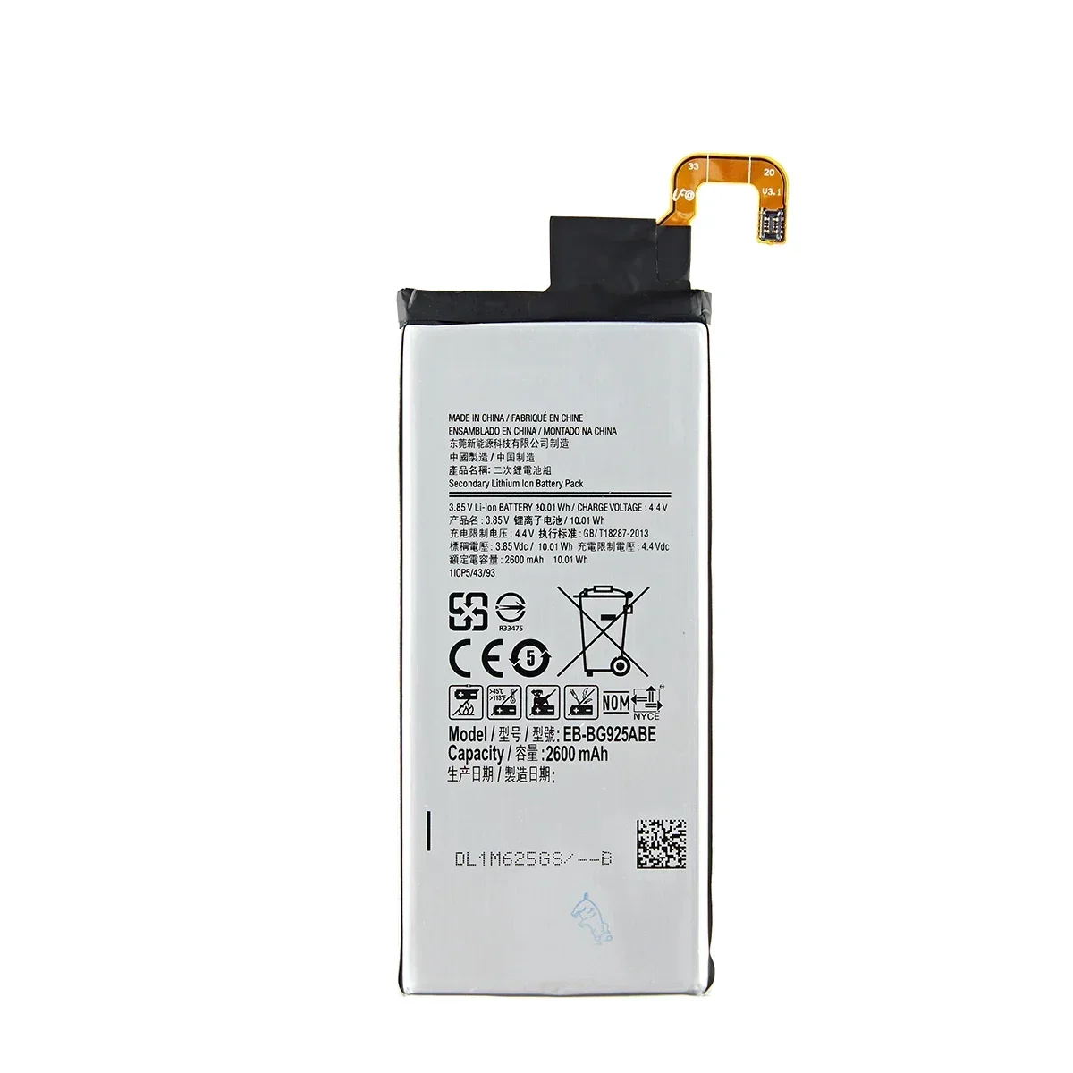 Brand New EB-BG925ABE EB-BG925ABA 2600mAh Battery For Samsung Galaxy S6 Edge G9250 G925 G925FQ G925F G925S/V/A