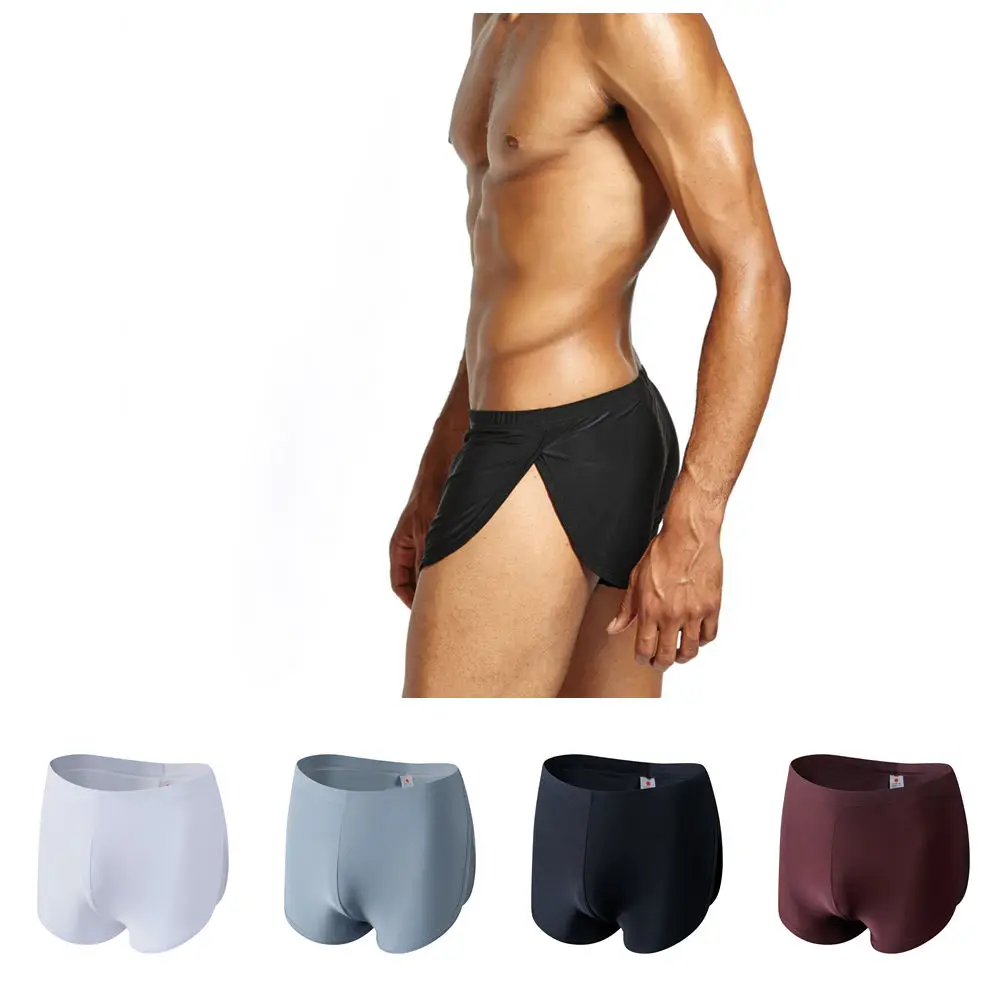 

Jockmail новые шелковистые домашние брюки с круглыми краями и разрезом, короткие пижамы, сексуальные брюки Aro, брюки три четверти, боксеры, мужское нижнее белье, трусики