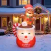 6 Ft Christmas Gingerbread Inflatable With LEDs, Blow Up Hot Cocoa Mug, Yard Decoration, Warm Wishes Sign For Lawn Garden Patio Decor 1