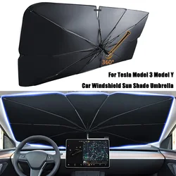 Parasol para coche, sombrilla protectora para el sol, accesorios de protección para el parabrisas Interior del coche, Tesla Model 3 Y, Verano