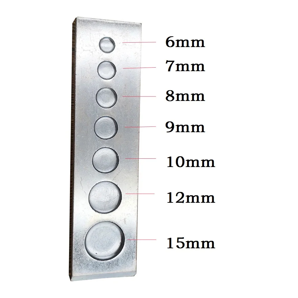 Imagem -03 - Couro Craft Bottom Plate Furador Snap Button Tools Rebite Setter Base Aço Carbono em mm mm mm mm 10 mm 12 Milímetros 15 Milímetros