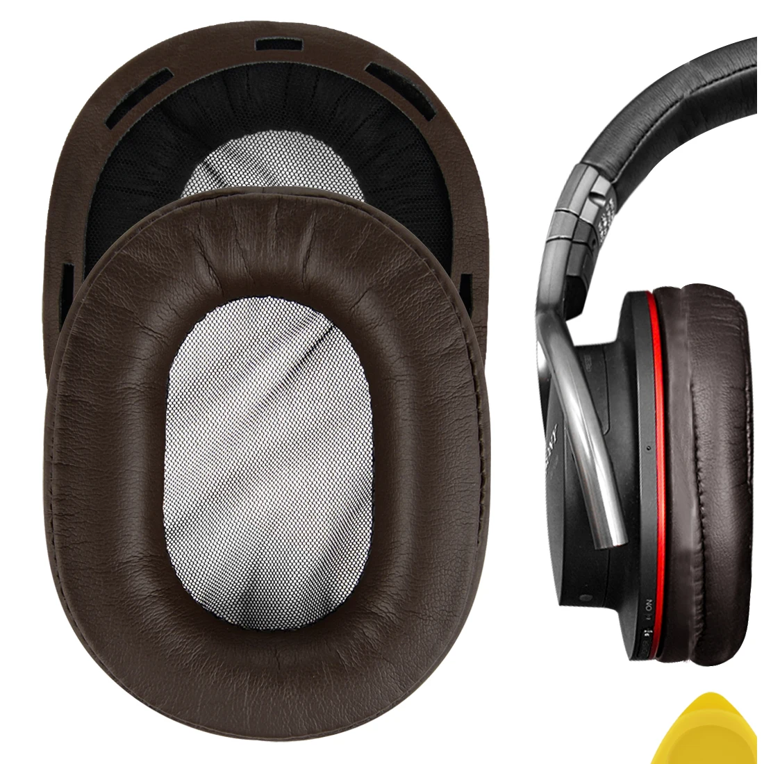 Geekria Earpads for SONY MDR-1R, MDR-1RMK2 Headset Replacement Headphones Protein Leather Ear Pads Cover Cushions Foam Earmuff