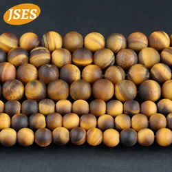 AAA Natural Brown Yellow Tiger Eye Matte Beads for Jewelry Making DIY Bracelets Accessorries 15 inches Strand Beads Wholesale