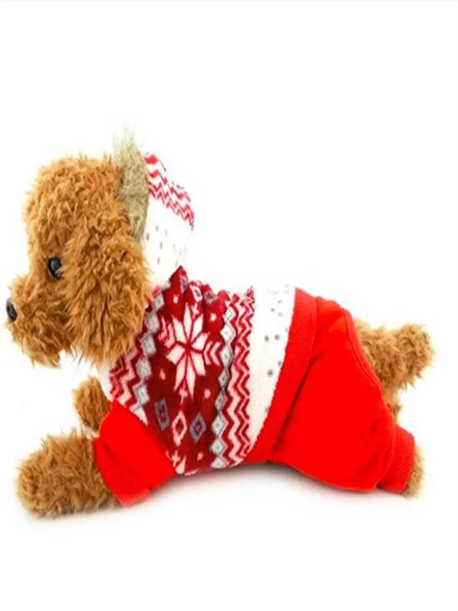 Red Snowflake Winter Pet Dog Warm Clothes For Small Dogs Puppy Clothing Jumpsuit Coat For Chihuahua Dog Jacket