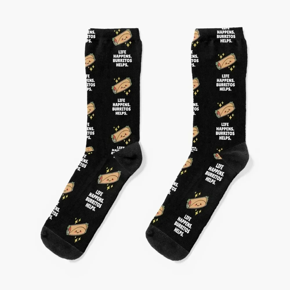 

Life Happens. Burritos Helps. Socks colored shoes Women's Socks Men's