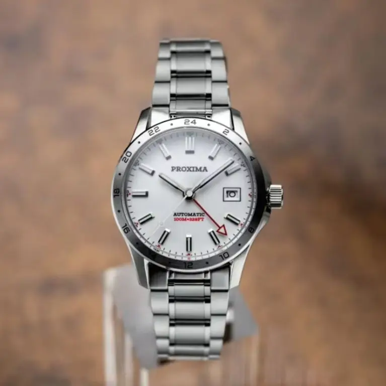 بروكسيما ساعة أوتوماتيكية للرجال عسكرية 39 مللي متر بتوقيت جرينتش ساعة يد ميكانيكية غواص 10ATM مقاوم للماء BGW-9 مينا مضيئة NH34 #1