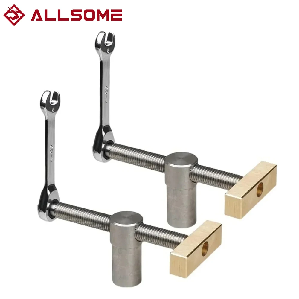 19/20mm Bench Dog Clamp 3/4 Inch Dog Hole Clamp Woodworking Adjustable Workbench Stop Stainless Steel Brass