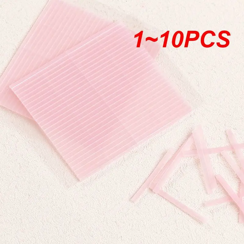 1~10PCS Double Eyelid Sticker Fiber Glue Strip Beauty Eye Sticker Invisible Transparent Elongated Double-sided Double Eyelid