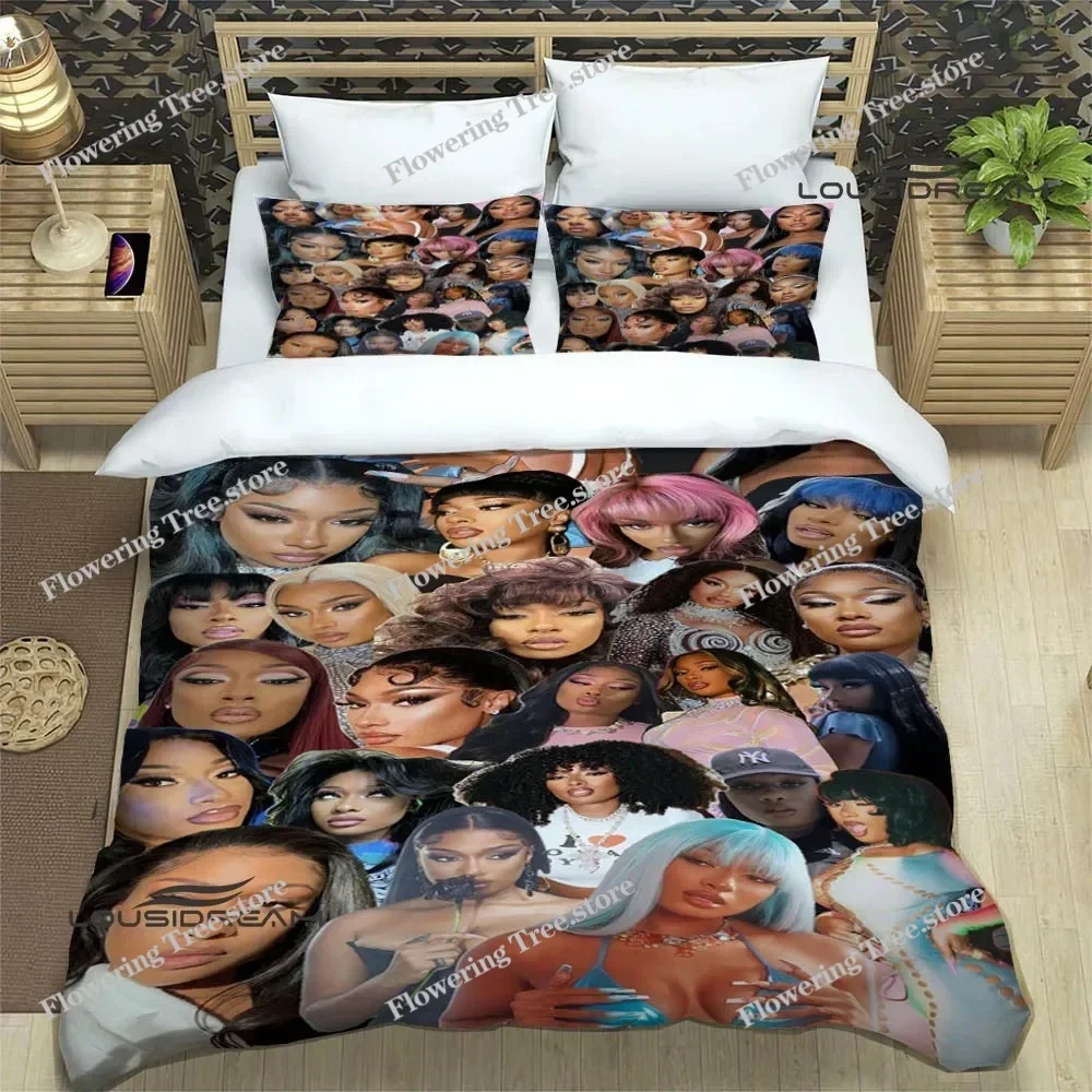 

Rapper Megan Thee Stallion Bedding Sets Exquisite Supplies Set Duvet Cover Bed Comforter Set Bedding Set Luxury Birthday Gift