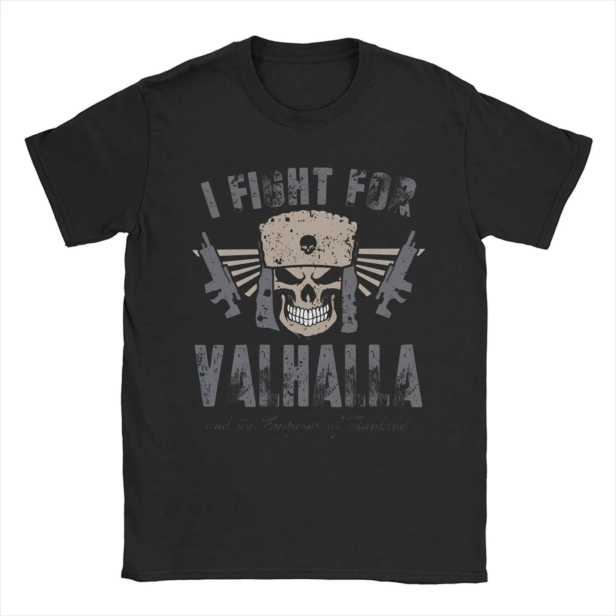 Novelty Warhammers  40k FIGHT FOR VALHALLA T-Shirt Men's Cotton Short Sleeve  Round Neck Summer Clothes