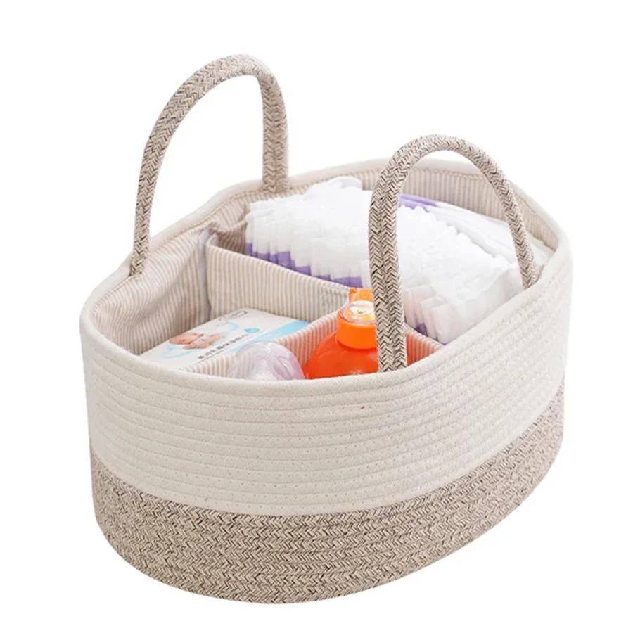 Multifunctional Travel Portable Mommy Bag Cotton Rope Diaper Bag Feeding Bottle Storage Handbag Baby Products Organizer Basket