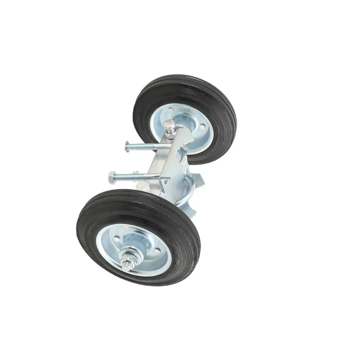 Chain Link Double Wheel Carrier with 6" Solid Rubber Wheels for Sliding Gates - Helper Wheel