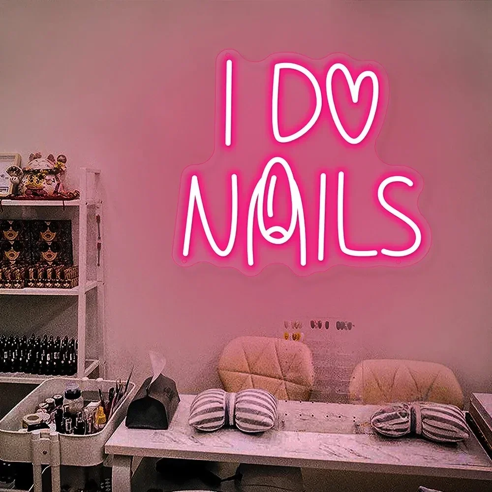 

I Do Nails Neon Led Sign Nails Room Neon Lights Wall Hanging USB Nails Decoration Light Up Sign Business Signage Neon LED Light