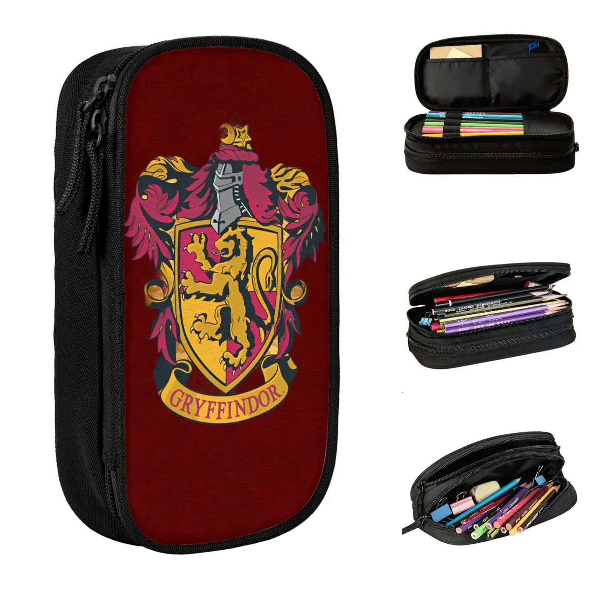 Potters Gryffindor Pencil Cases Pencilcases Pen Kids Large Storage Bags Office Gifts Stationery