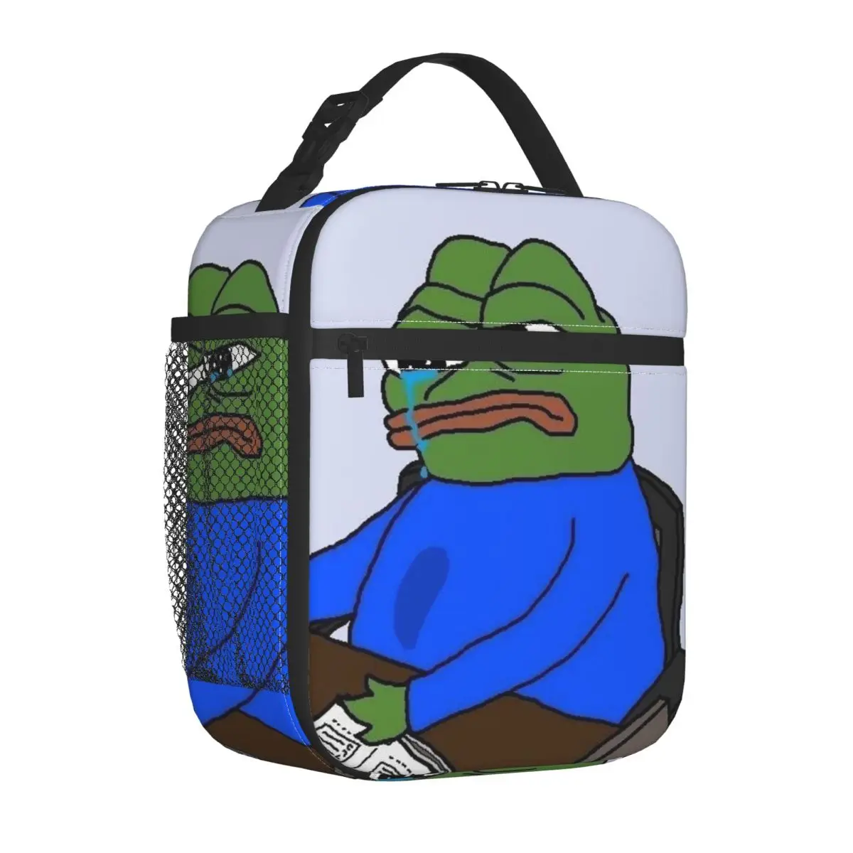 Sad Pepes Frog funny Meme Merch Insulated Lunch Bag For Picnic Food Storage Bag Portable Thermal Cooler Lunch Box