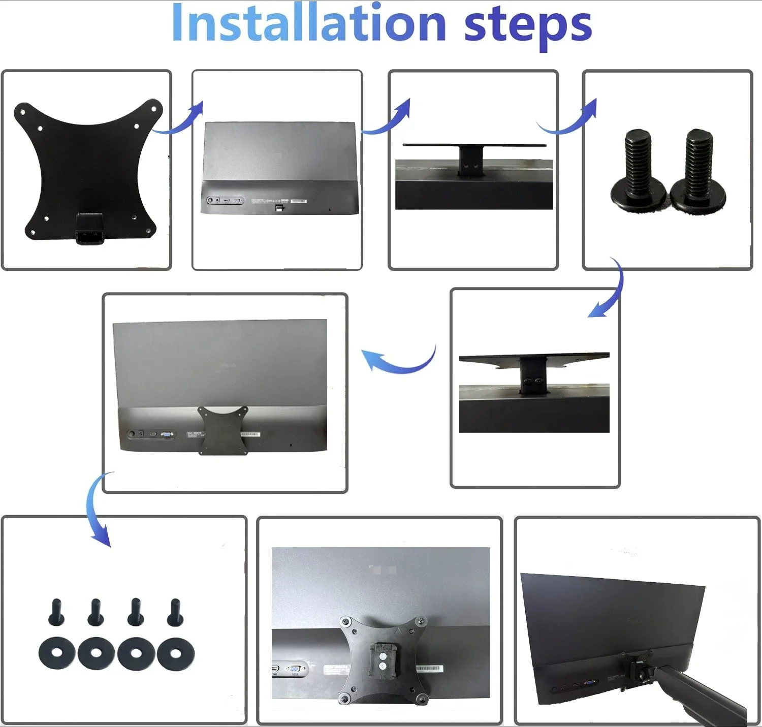 VESA-Adapter kompatibel mit Xiaomi Redmi Monitors G24 A24 1C 1A VESA-MONTAGE
