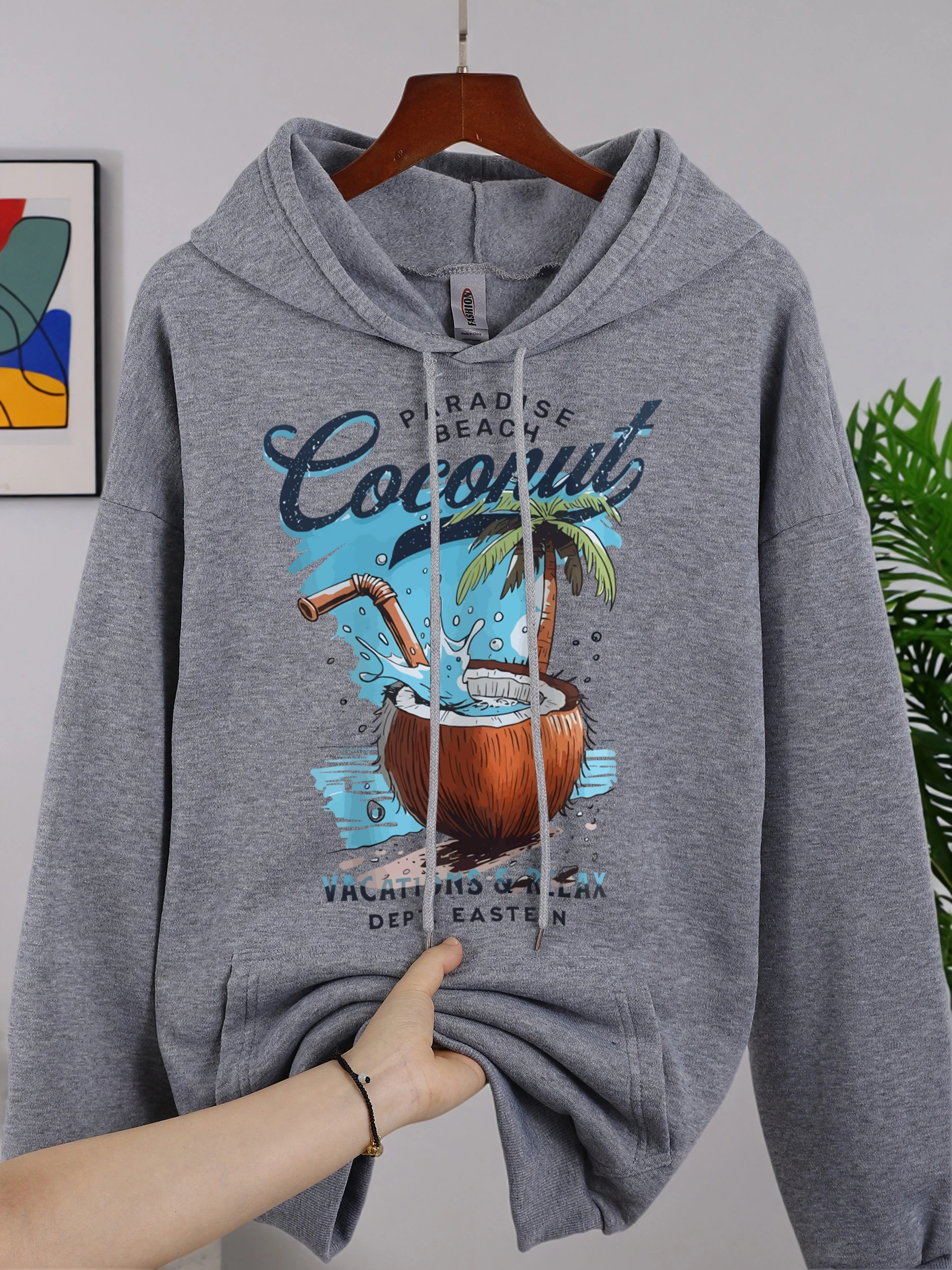 

Pardise Beach Cocount отпуск расслабляющий свитшот для мужчин модная одежда в стиле ретро флисовый осенний пуловер унисекс свободный с длинным рукавом