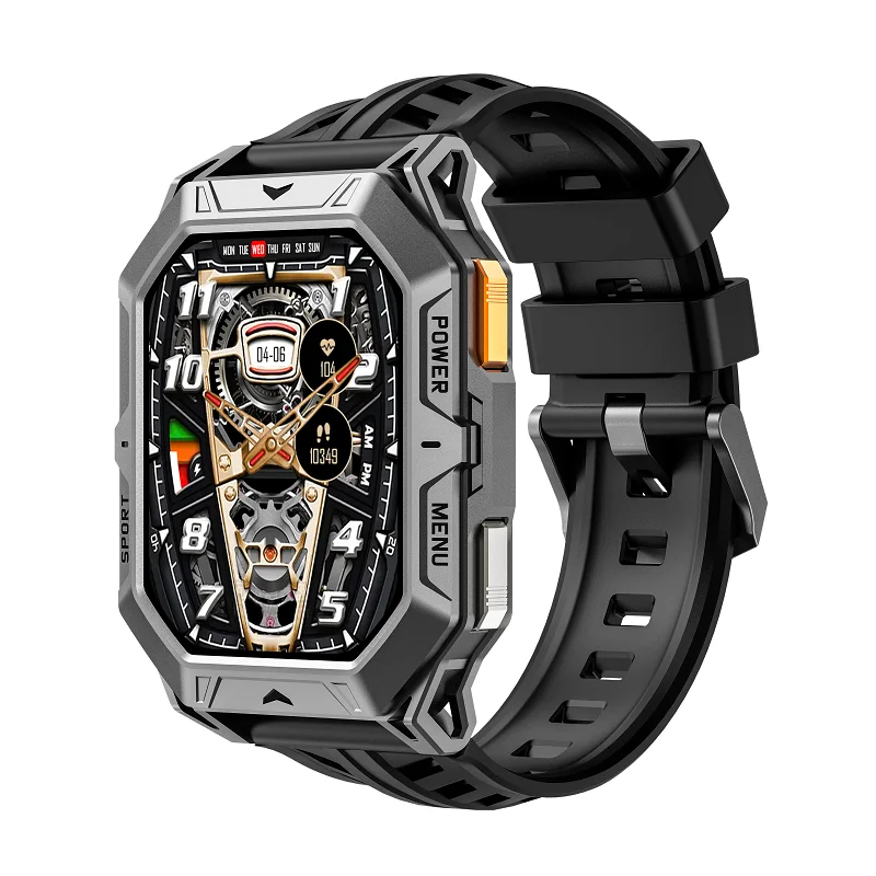 Metal Smart Watches 2.13-inch Waterproof 1atm Relojes Inteligente Sport Dive Watches Mens Heart Rate Monitoring Exercise Watches