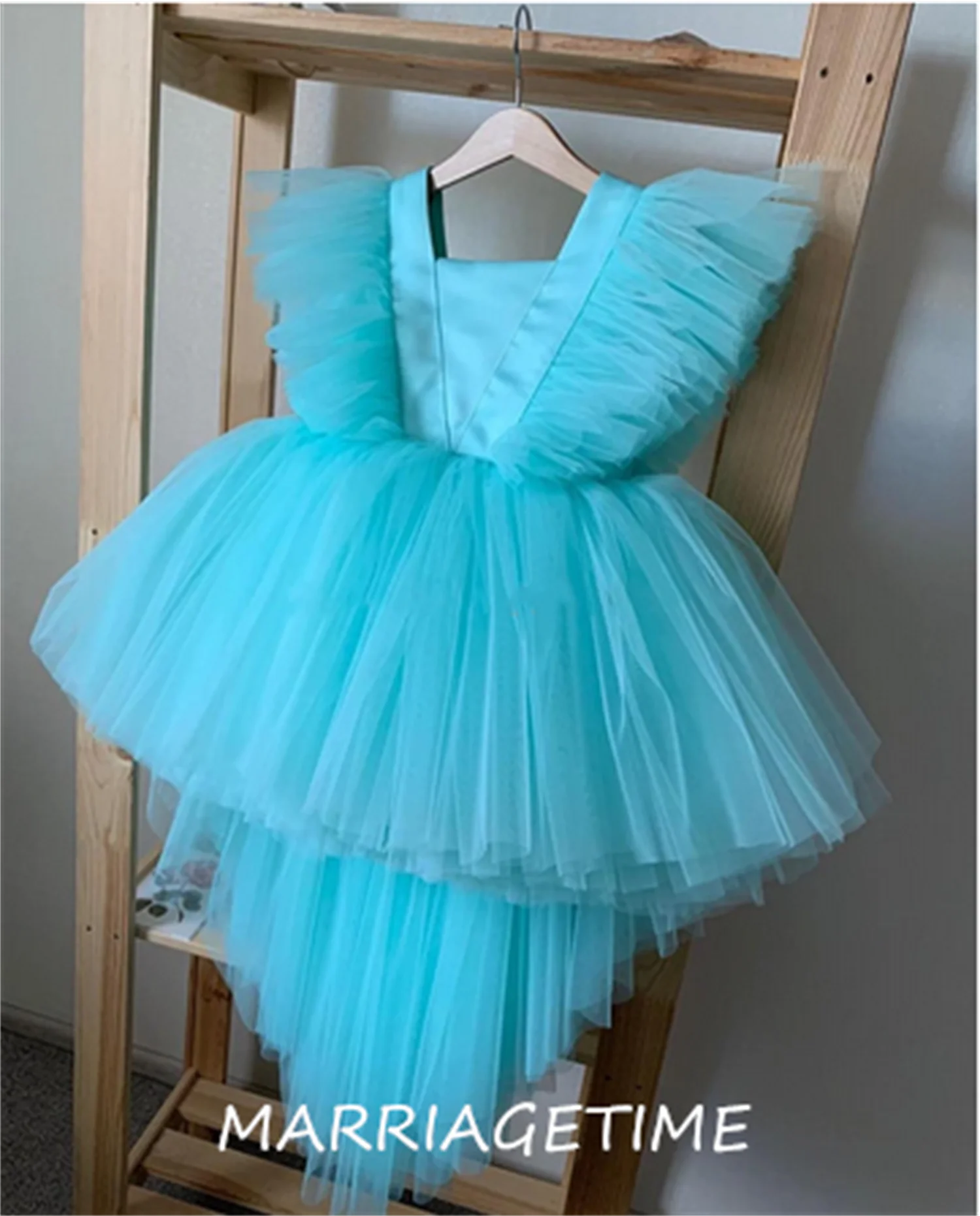 Custom Toddler Girl Tulle Dress Princess Party Gown Bridesmaid Kids Clothes Christmas Party Dress Photography Props 1-12Y