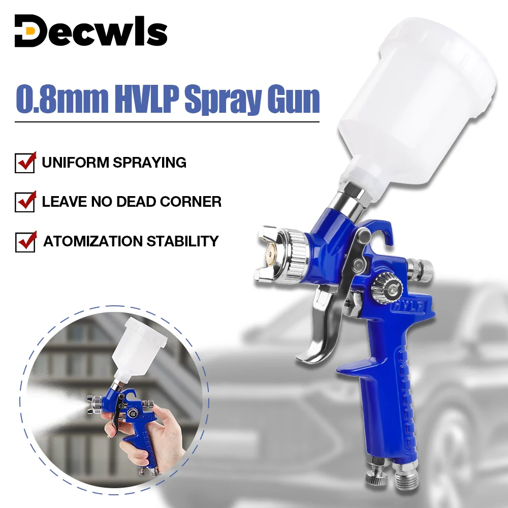 

Краскопульт HVLP 0,8 мм, мини-краскопульт 125 мл, пневматический инструмент с высокой степенью распыления, подходит для ремонта лакокрасочного покрытия автомобиля, пневматический краскопульт