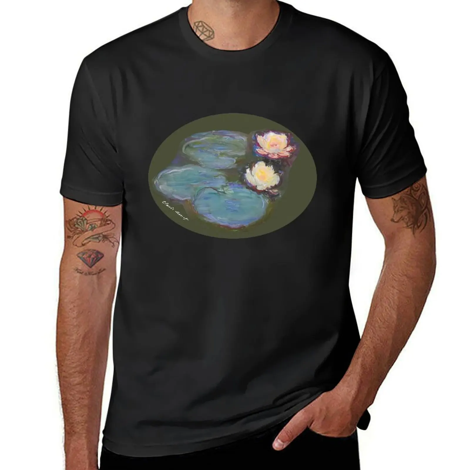 Monet's Water Lillies T-Shirt sweat plain Blouse mens tall t shirts